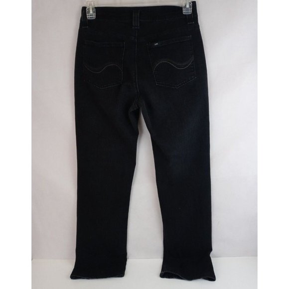 Lee Natural Fit Straight Leg Mid Rise Midnight Black Jeans Size 10M - Picture 3 of 9